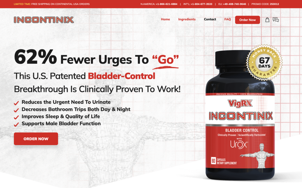Natural Bladder Control Solution for Men VigRX Incontinix